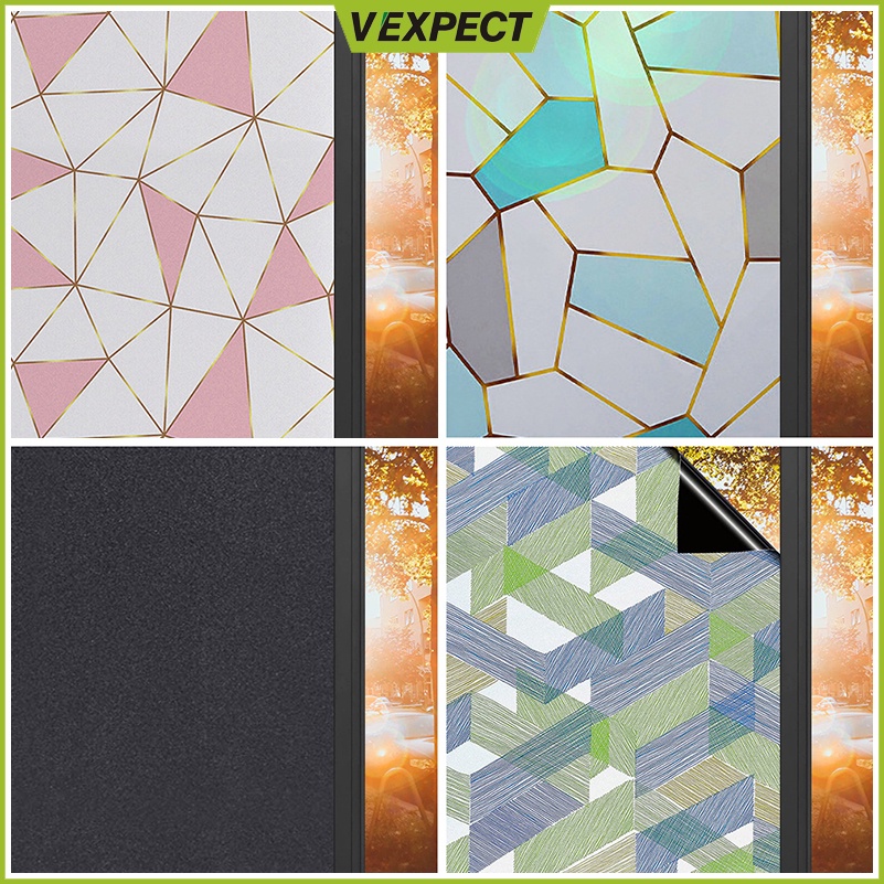 Window Tinted Film Sticker Privacy Frosted Total Blackout Sticker, Room