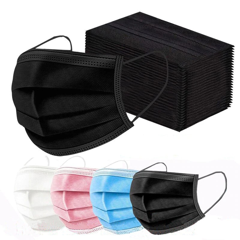 Black 50 pcs Disposable Face Mask Surgical with Box Shopee Philippines