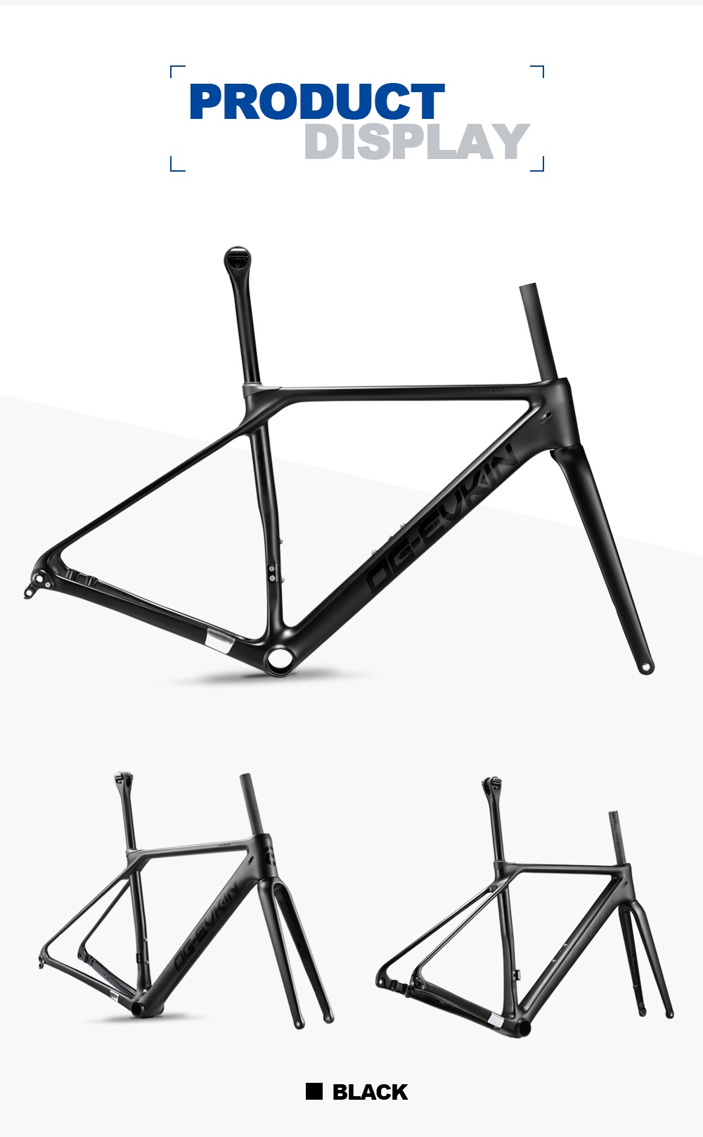 OGEVKIN Carbon Road Frame Disc Brake BB86 28C 12x100/12x142 Bicycle