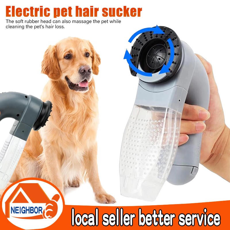 【In Stock】Portable Pet Hair Sucker Electric Suction Device Vacuum Fur Cleaner Comb Silicone