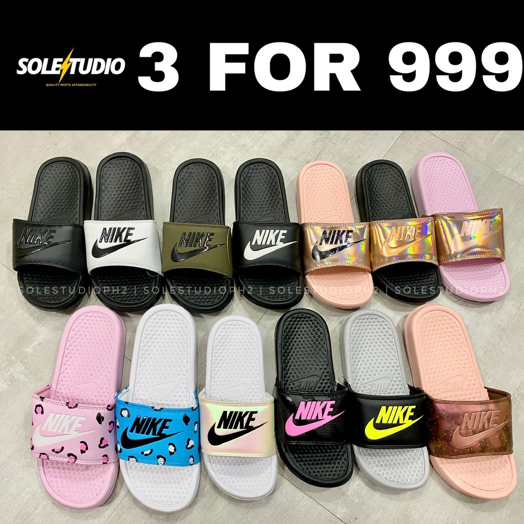 women's nike benassi slides