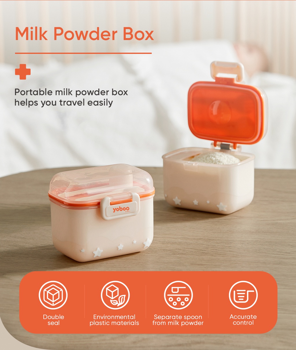 Yoboo Portable Milk Powder Container 360ML Convenient Double Sealed