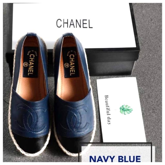 chanel espadrilles navy