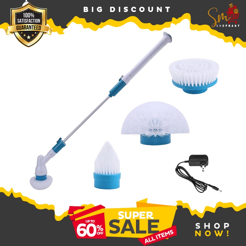 Electric Turbo Scrubber Electric Cleaning Brush Long Handle Automatic