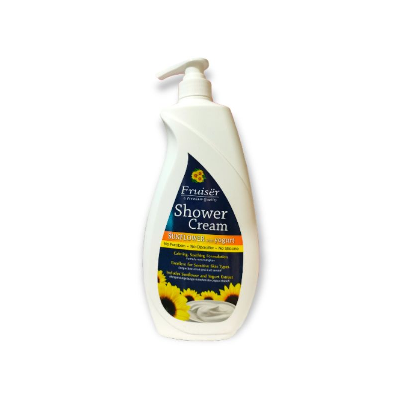 (Malaysia) Fruiser Shower Cream. Sunflower with Yogurt. 1,000 ml