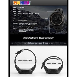 [100% Genuine]SKMEI New mens sports watch chronograph alarm clock digital watch 50M waterproof dual time countdown stopwatch 1251 #4