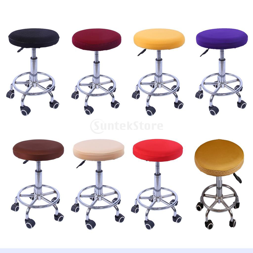1Pc Soft Bar Stool Covers Round Chair Seat Cover Cushions Sleeve 15 Colors 