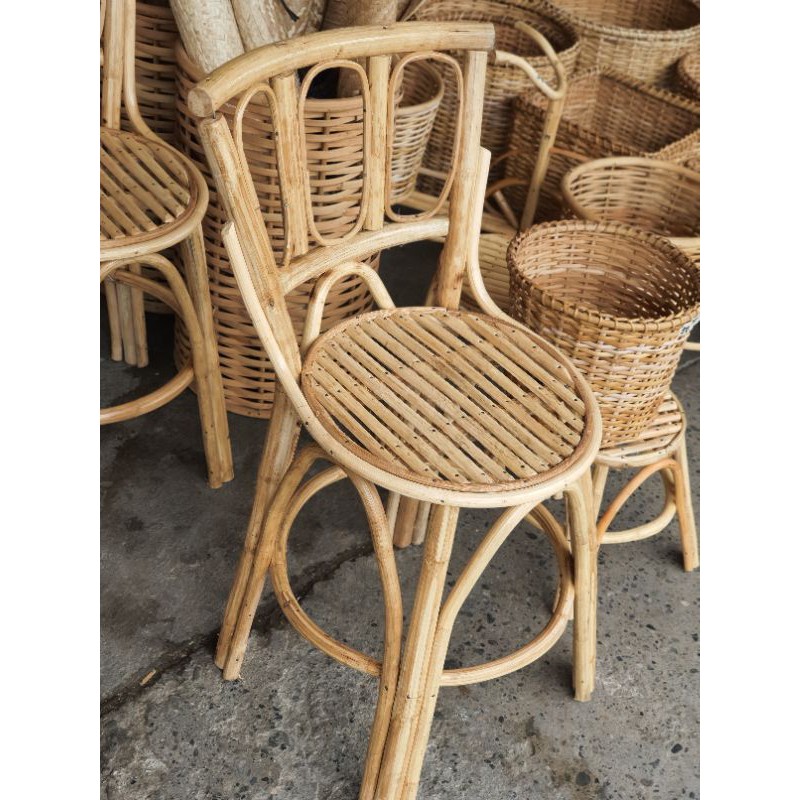 Native Rattan Chair with Back Rest for kitchen/outdoor/garden Shopee