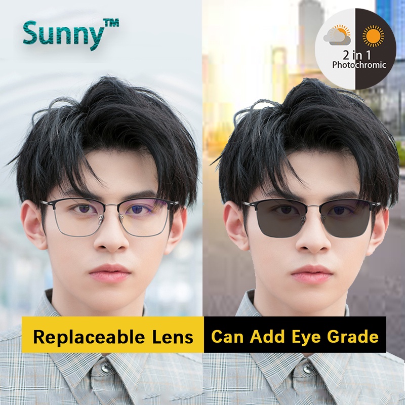 Photochromic Eye Graded Glasses For Women Men Fashion Anti UV400 Myopic