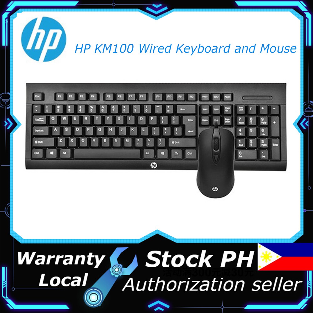 Hp KM100 / C294 Wired Keyboard and Mouse Usb Whaterproof Keyboard Mouse