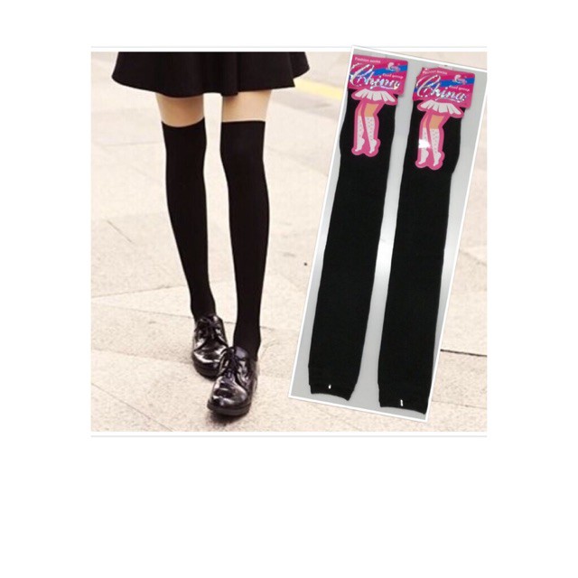 girls black knee high socks