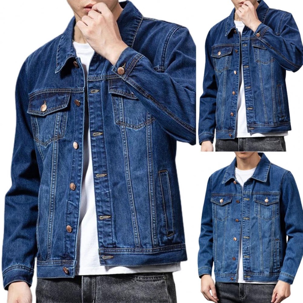 Men's Denim Jacket #maong jacket | Shopee Philippines