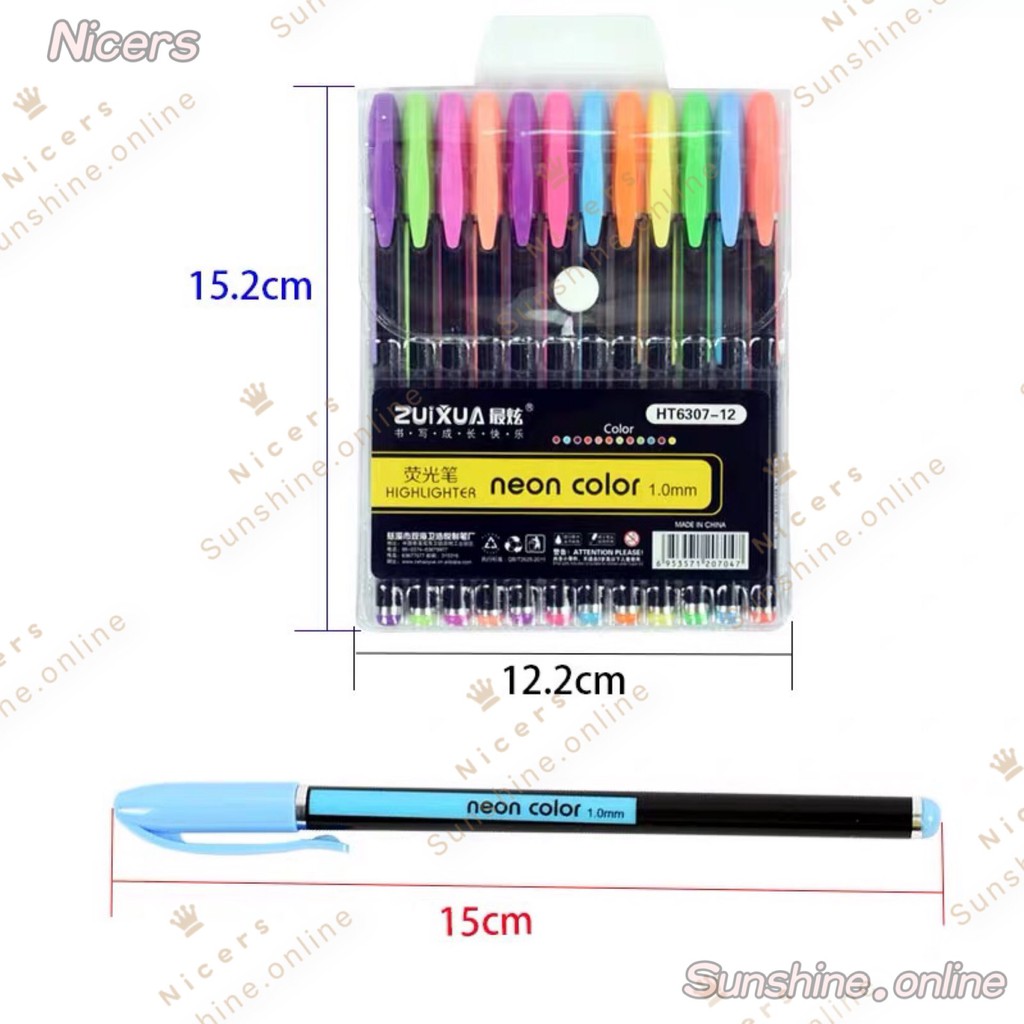 ZUIXUA 12pc 12in1 color pen glitter,metal,pastel,highlighter | Shopee  Philippines