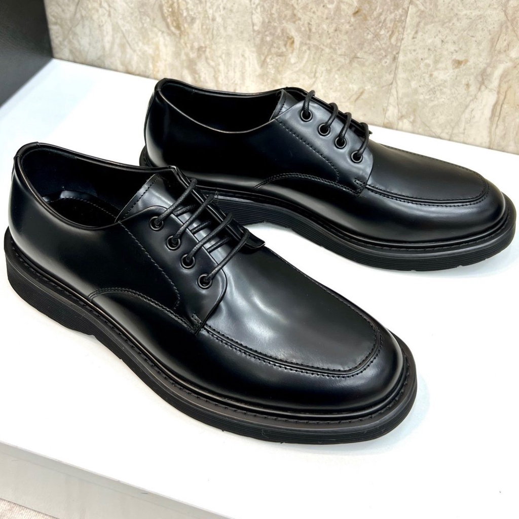 PRADA Luxury p casual men's European goods high-end black leather shoes for  men | Shopee Philippines