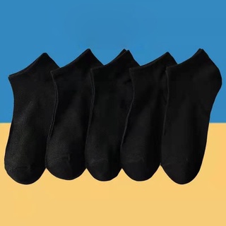 Set of 5 Pair All Black Plain Man Ankle Socks Iconic Socks Low Cut Fashion Socks Male Socks