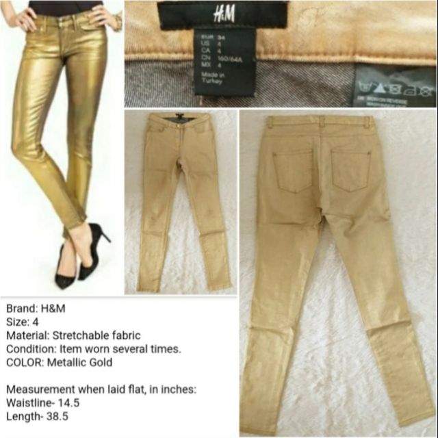 gold skinny jeans