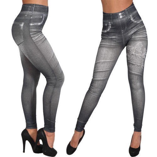 high waist jean leggings