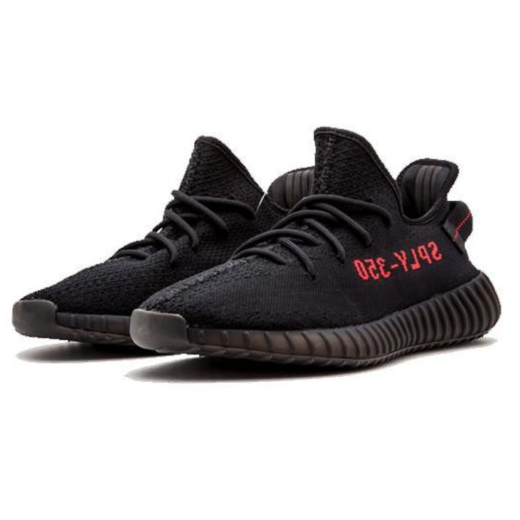 yeezy black with red