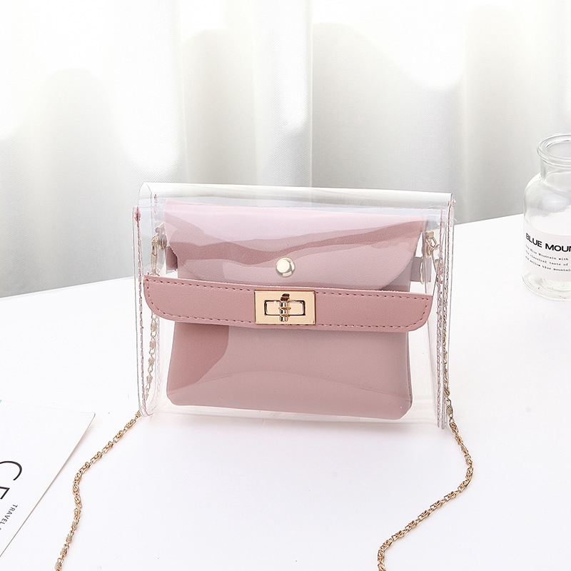clear pink crossbody bag