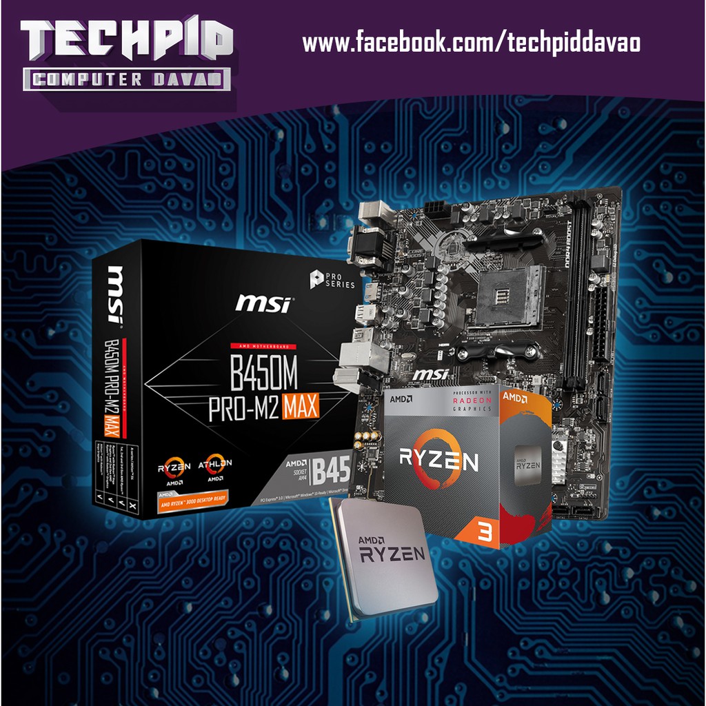 Ryzen 3 30g Processor Msi B450m Pro M2 Max Gaming Motherboard Shopee Philippines