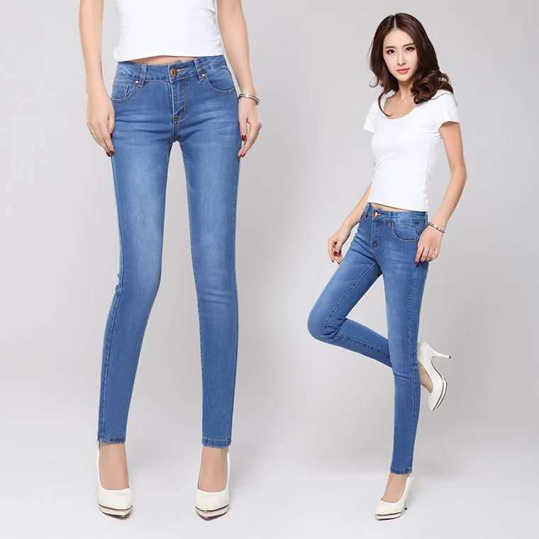 sky blue ladies jeans