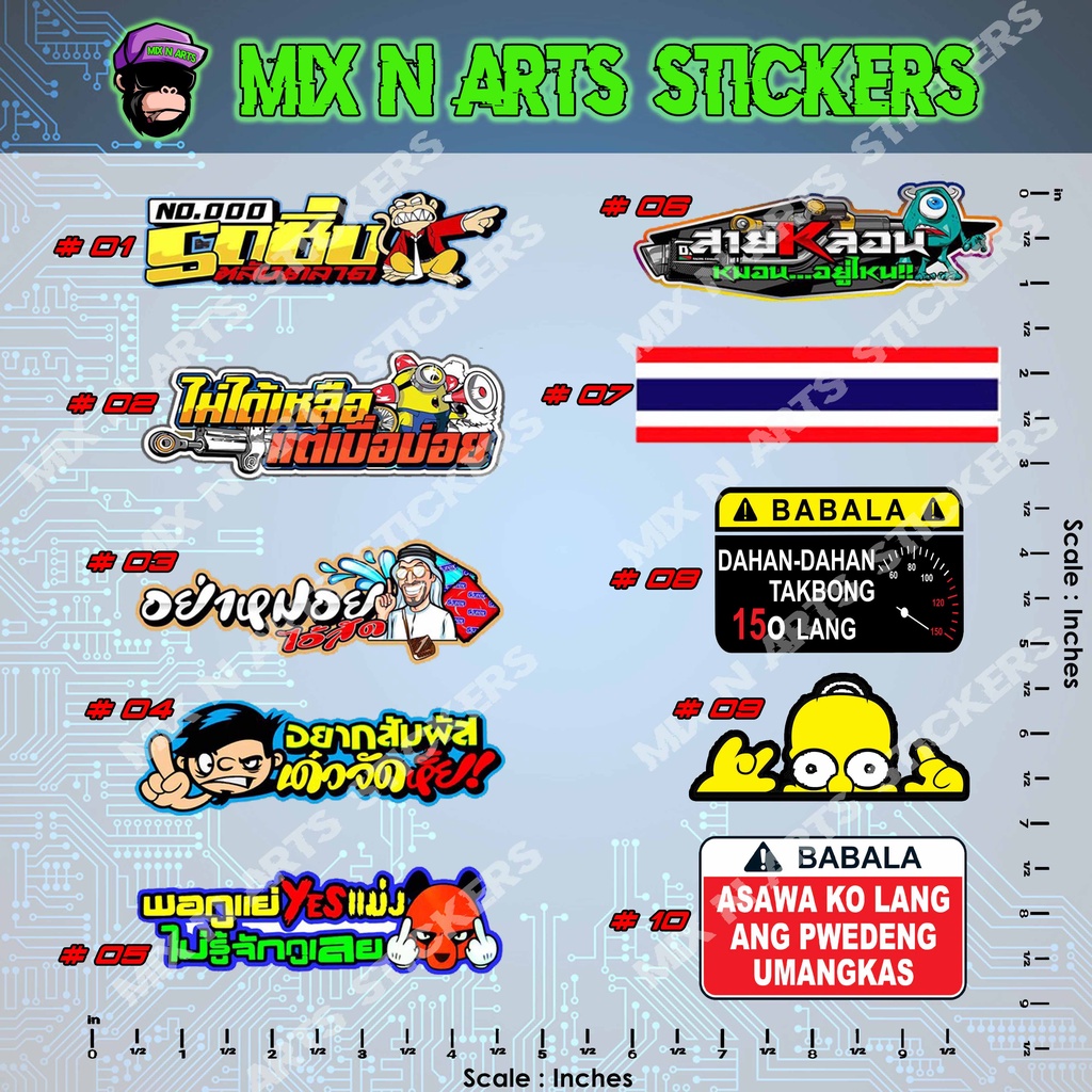 Thai Decals 2 Laminated Vinyl Sticker SOLD PER PIECE | Shopee Philippines