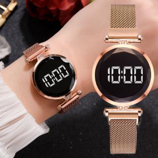 gold electronic watch