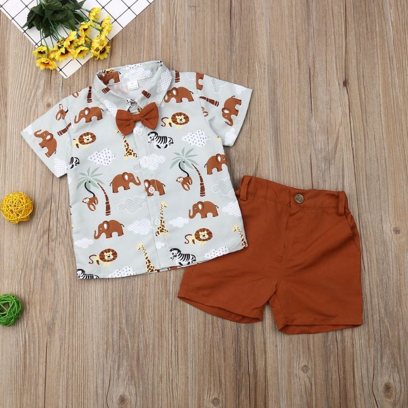 Safari Jungle Animal Print Baby Boy Birthday Outfit (Nolan) Shopee
