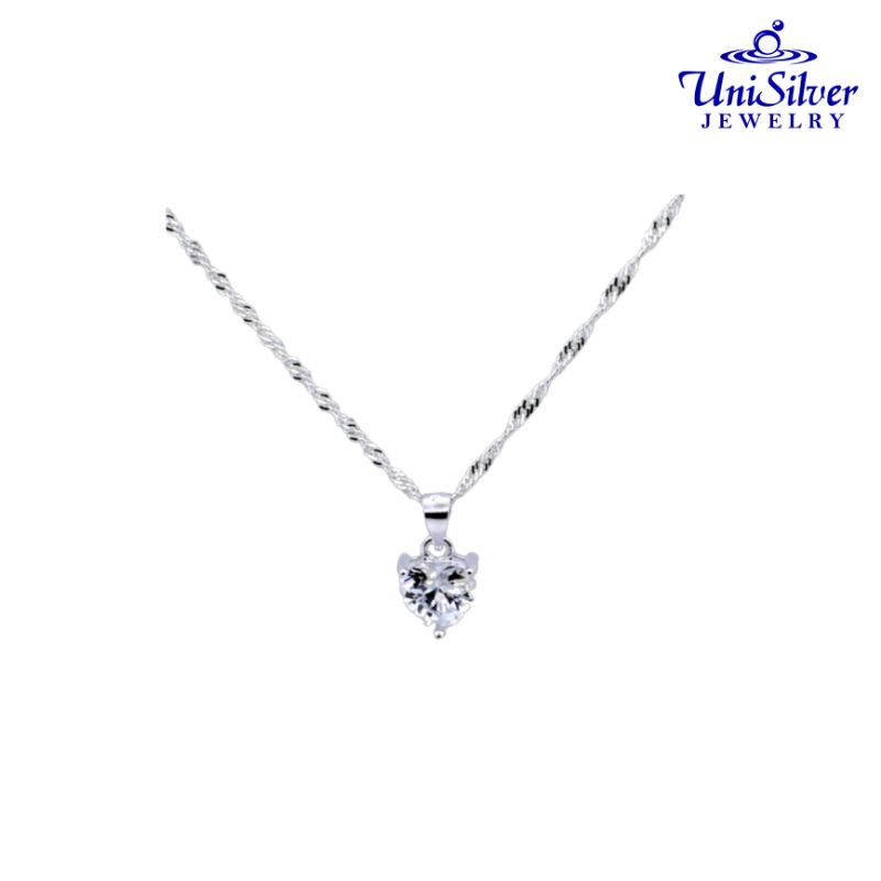 Unisilver 925 Sterling Lady's Necklace w/ Heart Pendant (NPS472016