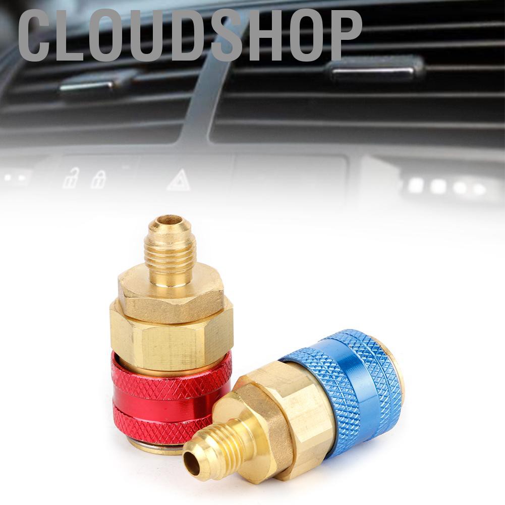 134a Quick Coupler R134a Auto Car Quick Coupler Connector Brass Adapters, Air Conditioner Mini System Vacuum Port Adapter Low & High Side AC Manifold Air Conditioning Vacuum Pumps - Foto 8