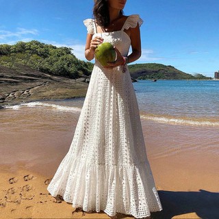 white lace dress long boho