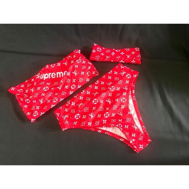 red louis vuitton bathing suit