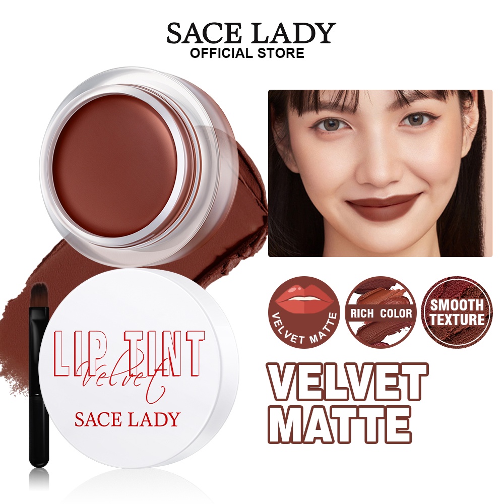 Sace Lady Velvet Matte Lip Tint Smooth Lip Mud Cheek Lip Clay Long