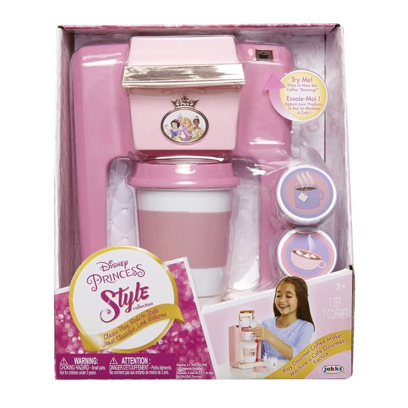 Pink 7.5 L X 4.75 W x 9 H 4Piece Set Disney Princess Style Collection Play Gourmet Coffee Maker 