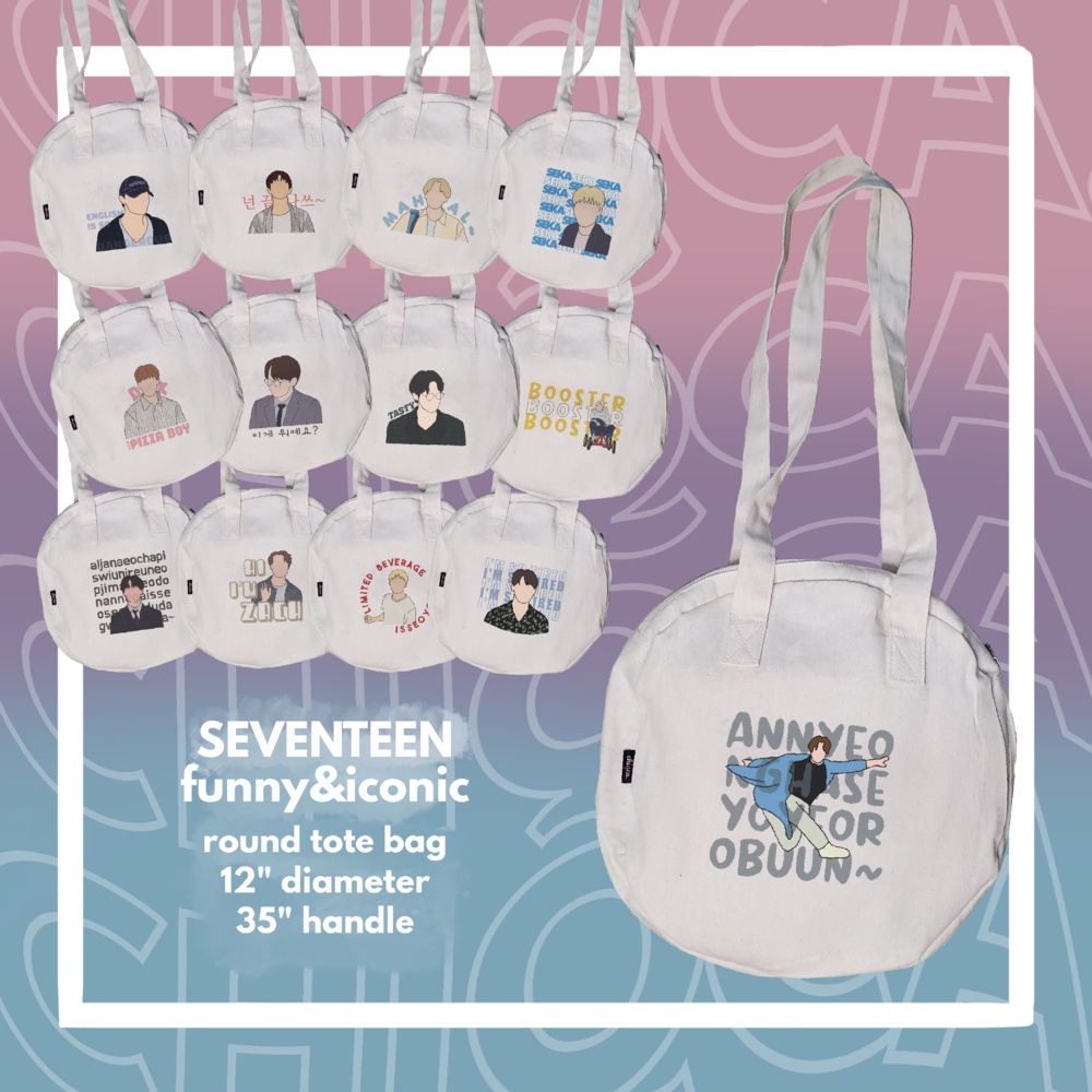 SVT SEVENTEEN Inspired Funny & Iconic Lines Round Tote Bag Concert Bag ...