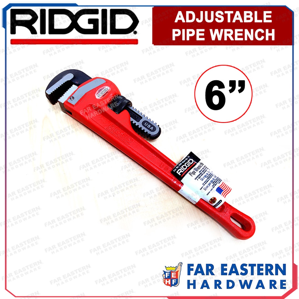 RIDGID Adjustable Pipe Wrench 6" Made in USA Shopee Philippines