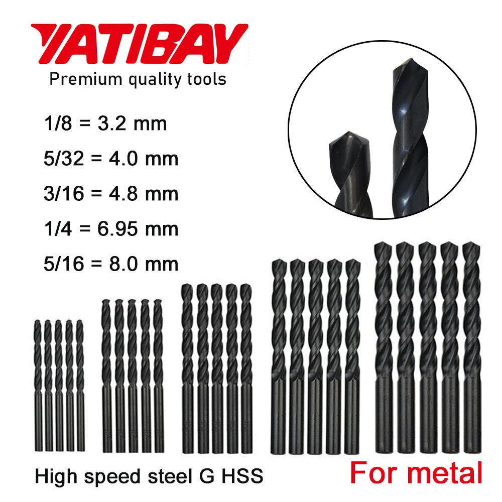 Yatibay premium quality bit HSS G drill bits for metal aluminlum opper