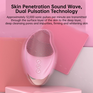 【2022 UPGRADE】Electric Facial Cleanser Deep Cleaning face Silicone Brush Sonic Facial Cleanser Heated Massager #4