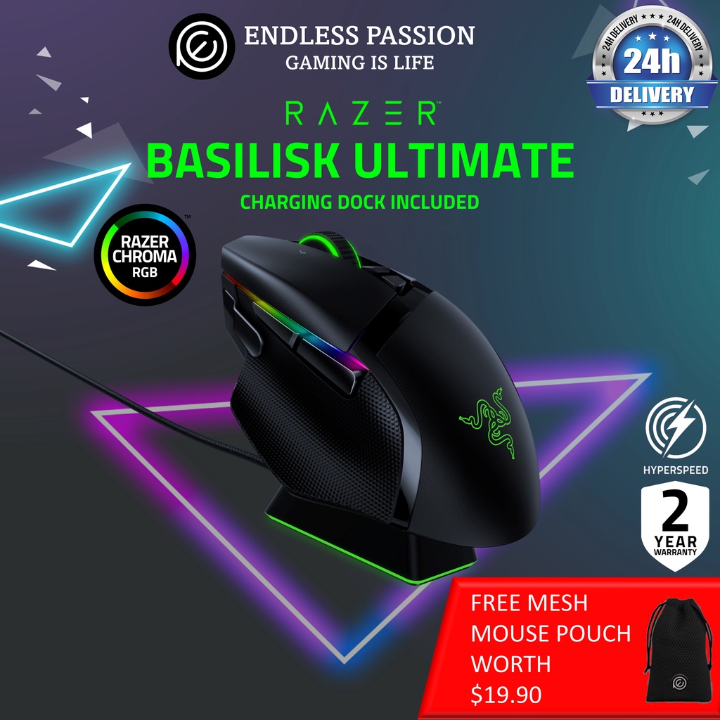 Razer Basilisk Ultimate HyperSpeed Wireless Gaming Mouse Fastest