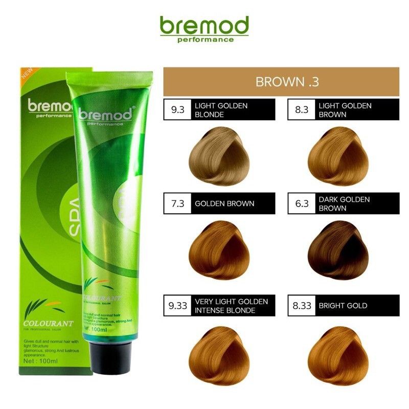 Bremod Performance Hair Color 100ml Brown.3 Ash Brown.17 Copeer.4 Red.45  Purple.66 (w/out oxidizer) | Shopee Philippines