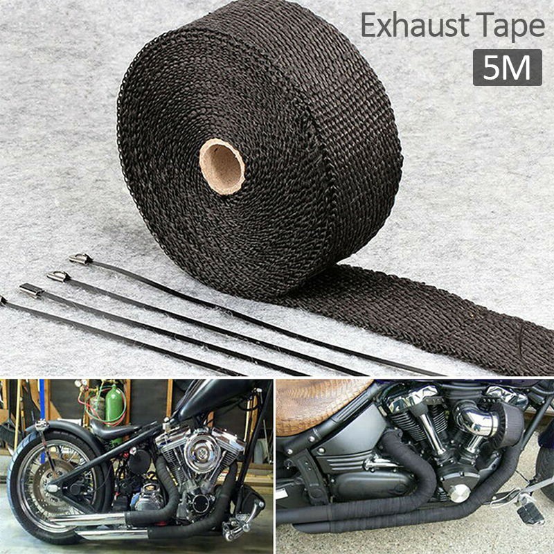 5M Motorcycle Fiberglass Heat Wrap Exhaust Heat Wrap Thermal Tape