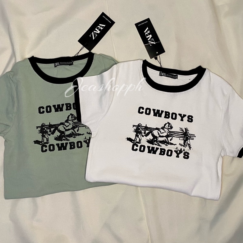 Cowboy Zara Top (M-XL) | Shopee Philippines