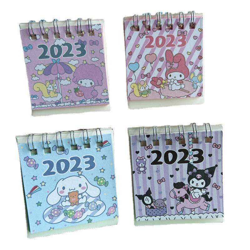 2023-sanrio-mymelody-kuromi-cinnamoroll-desk-coil-calendar-kawaii