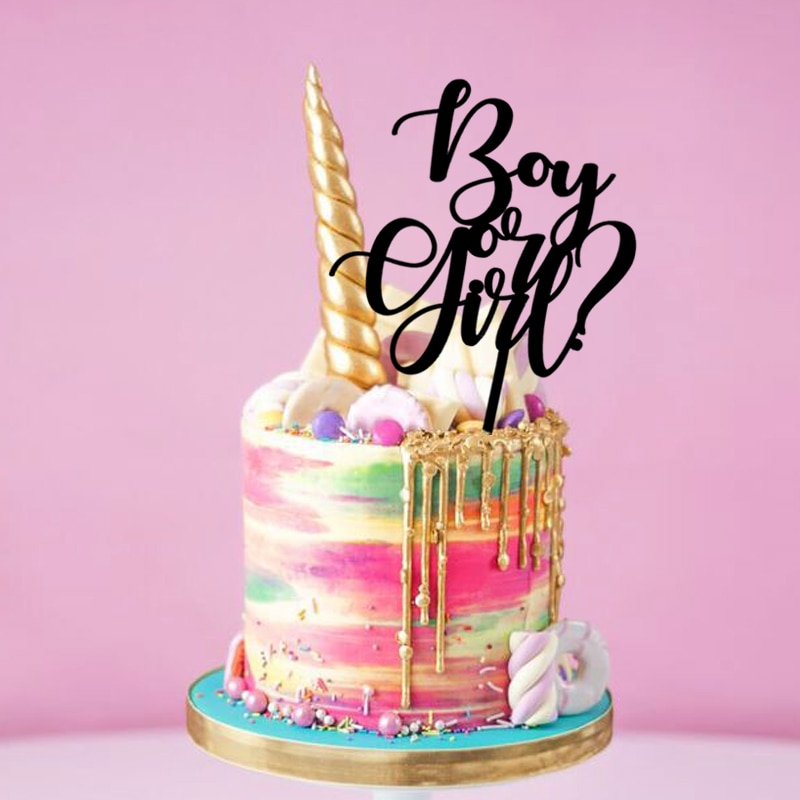 Boy Or Girl Cake Topper Gender Reveal Decorations Gender Reveal Cake Topper He Or She Cake Topper Shopee Philippines