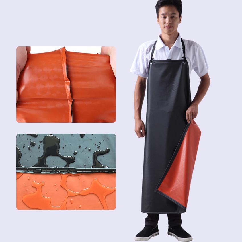 SMT PU Apron Waterproof Industrial Chemical Resistant For Butcher ...