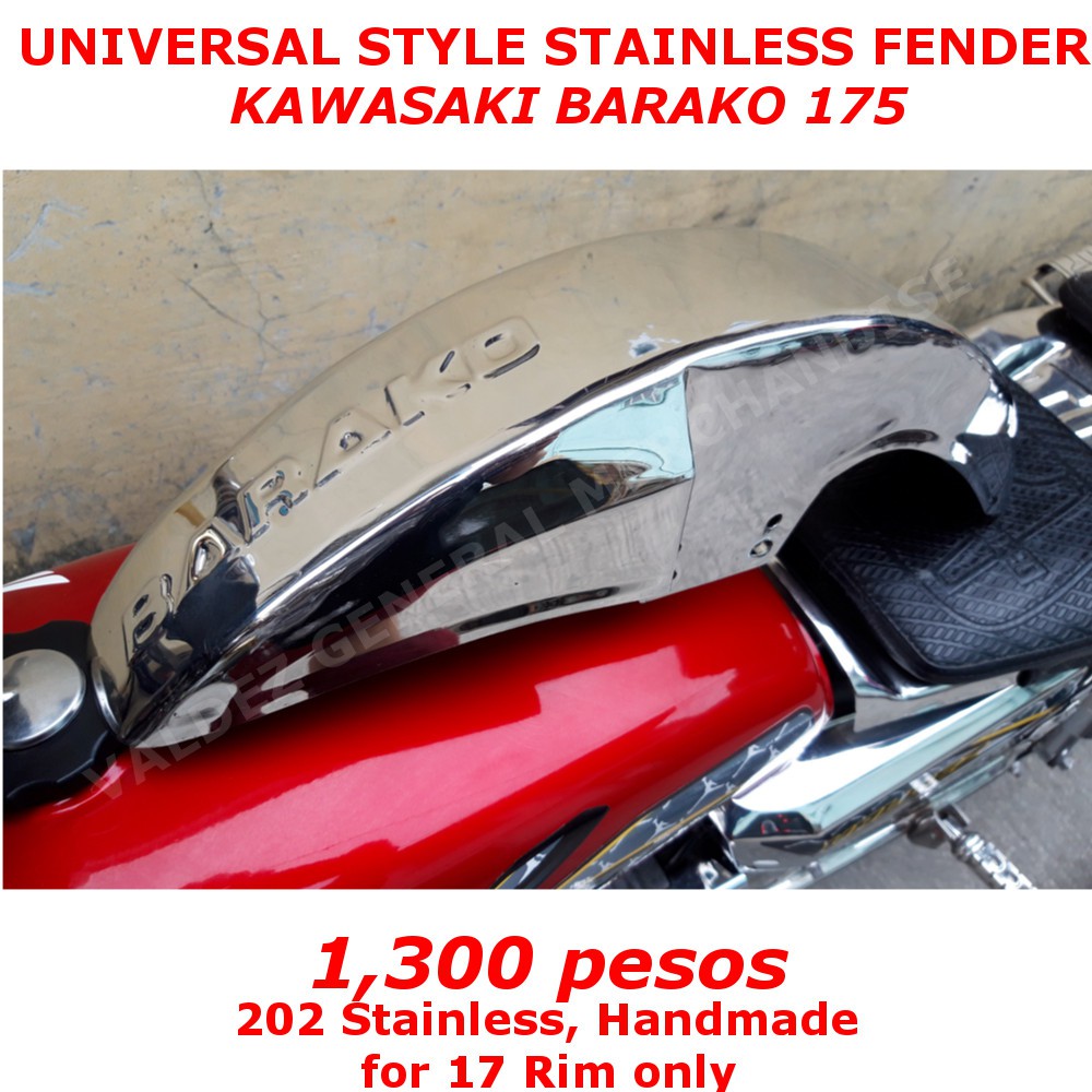 Kawasaki Barako 175 & Bajaj Ct100 Universal Style Front Fender, Tapalodo Harap Stainless