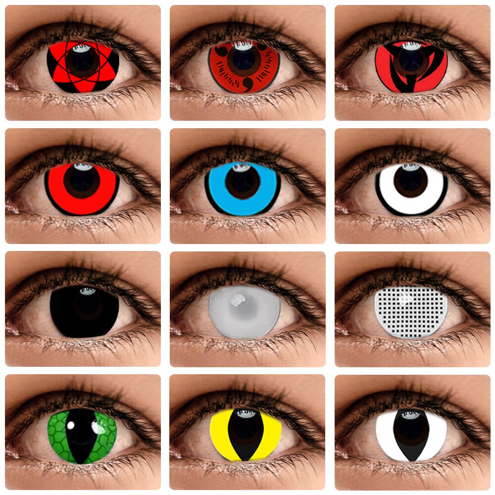Halloween Cosplay Naruto Sharingan Manson Anime Eye Color Contact Lenses  For Eyes Makeup White Red G | Shopee Philippines