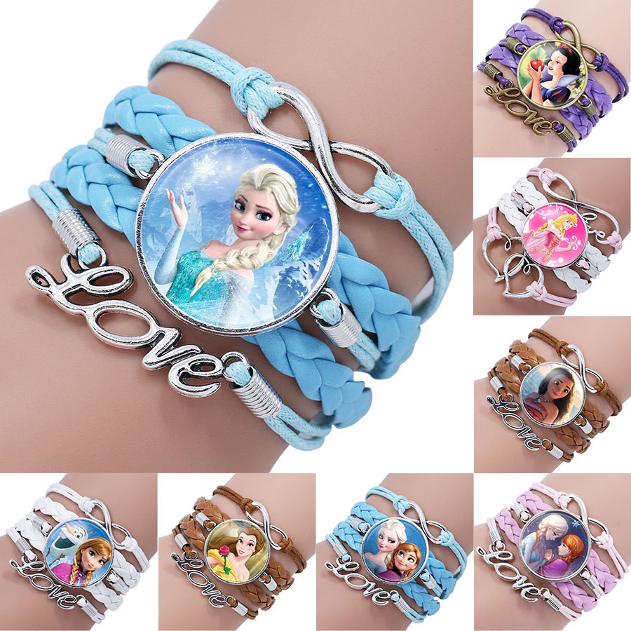 Preferredgirls Cartoon Bracelet Princess Elsa And Anna New Frozen Handmade Rope Wrist Strap Wristband Adjustable Size Bracelet Shopee Philippines