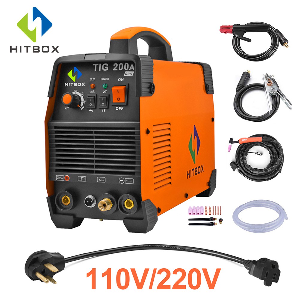 HITBOX Tig Welder WSE 200A TIG MMA 220V Argon Tig 2T 4T Control Welding