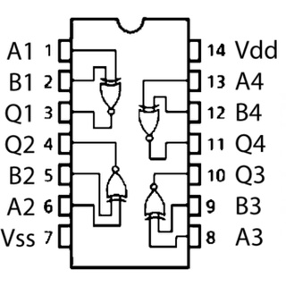 CD4077 Quad XNOR 2 input gate Exclusive NOR gate CMOS IC 4077 logic ...